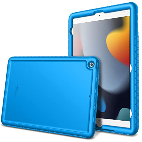 FINTIE Cover per iPad 10.2 Pollici 9a / 8a / 7a Generazione (2021 2020 2019) - Antiurto Kids Friendly Drop Protettiva Silicone Custodia Case, Blu