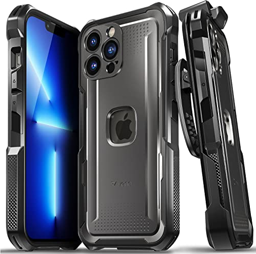 VENA vArmor Rugged Case Compatible with Apple iPhone 13 Pro Max (6.7-inch), (MagSafe Compatible, Military Grade Drop Protection) Heavy Duty Holster Belt Clip Cover with Kickstand