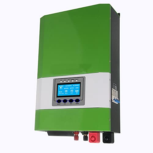 Genway 1000W Hybrid Wechselrichter 30A MPPT Solarladeregler DC12V 24V auf 165VAC-260VAC Spannungswandler Konverter Reine Sinus Welle Off Grid Solar Laderegler Alles in einem (12V)