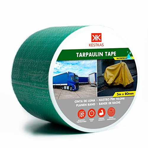 KESTKAS Planen-Reparaturband 8 cm x 5 m Planenreparaturband - Lkw-Planenflicken - wasserdichtes Gewebeklebeband - Dichtungsmasse - strapazierfähig (Grün)