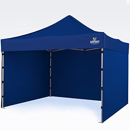 BRIMO Faltpavillon 3x3 100% Wasserdicht mit 3 Seitenteilen - 5 Jahre Garantie (3x3 m, Blau)