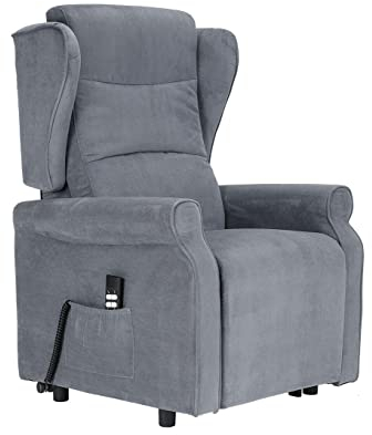 POLTRONE ITALIA Bob 2 Motoren fernsehsessel mit aufstehhilfe Medizinisches Gerät Trolley-Räder Mikrofedersitz seniorensessel mit aufstehhilfe elektrisch relaxsessel elektrisch Grau