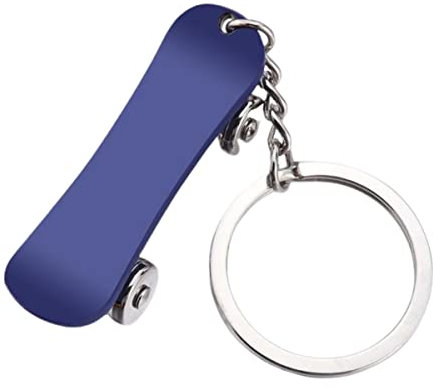 Fuqimanman2020 Interessante Mini-SkateBoard Schlüsselanhänger Niedlich Metall Auto Schlüsselanhänger Kreative Persönlichkeit Accessoires für Frauen Männer, Blau