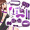 Qoosea 15 Pezzi Bondage Kit SM Bondage Set Erotico Set Giocattoli Sessuali Plug Anale Butt Plug Set per Principianti e Gli Esperti, Giocattoli Sessuali BDSM Manette Erotiche per Coppie(Viola)
