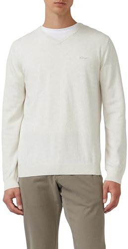 s.Oliver Herren Pullover V-Ausschnitt, Regular Fit, Langarm, 100% Baumwolle