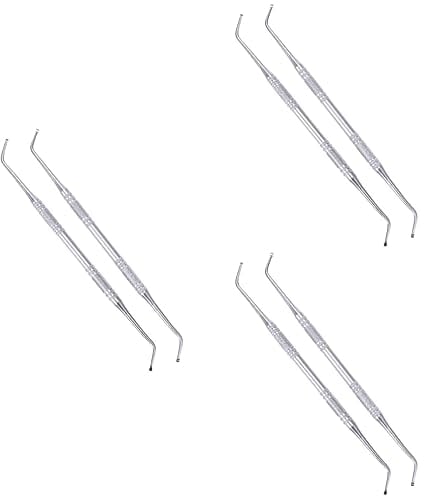 FRCOLOR 3sets Cuticle Remover Tool Double-sided Nail Spoon Pusher Safe Stainless Steel Nail Cleaner for Toenails 2pcs*3