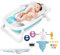 Sinbide Baby Badewanne, Faltbare Babybadewanne mit integriertem Thermometer& Kisse, Baby Bathtub, Rutschfest & tragbar, Geschenk für Neugeborene (blau)