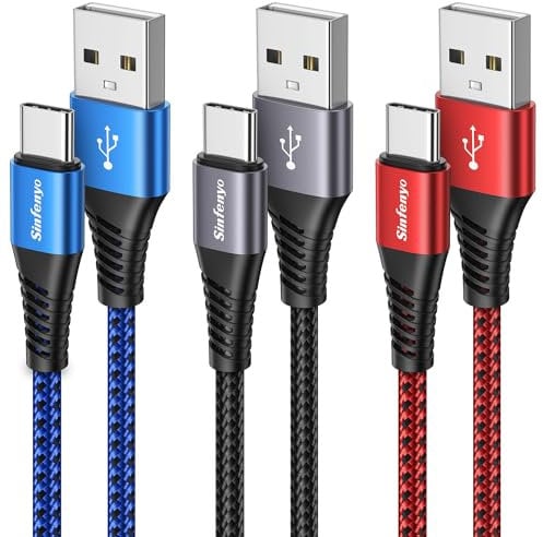 Cavo USB Tipo C [1M 3Pezzi] Ricarica Rapida Caricatore per iPhone 16 15 Pro Max, Samsung Galaxy S25 S24+ S23 S22 S21 S20 Plus Ultra S10 S9 S8 Note 20 10, Xiaomi Redmi Note 8T 7 8 9 Pro, MI 12 11