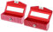 perfk Custodia per Rossetto in Pelle Donna Da Donna 2 Pezzi con Rettangolo Porta Rossetto a Specchio per Borsa Da Viaggio, Rosa Rossa Rossa