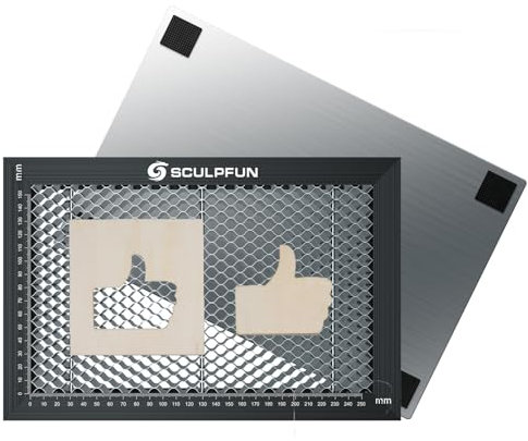 SculpfunDIY Tavolo da lavoro a nido d'ape con piastra in metallo, 300 x 200 x 22 mm, piattaforma a nido d'ape per incisioni laser e taglierine