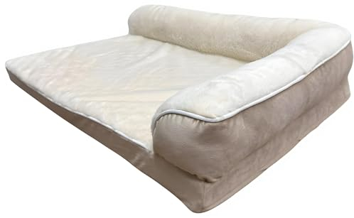 fress-express orthopädisches Hundebett L für mittel Grosse Hunde, Memory Foam Hundekorb, Waschbar Hundesofa Wasserdicht rutschfest, Hundecouch mit Hohem Rand