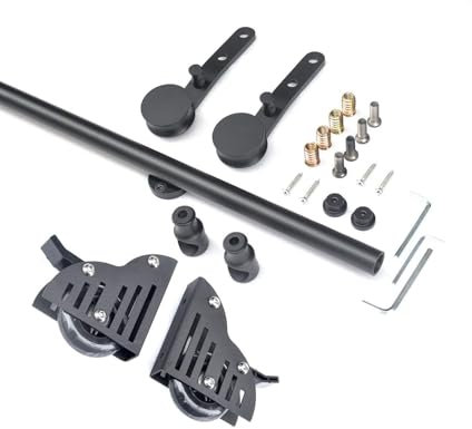 Schiebeleiter-Hardware, komplettes Set, Bibliotheks-Rollleiter-Schienen-Set, schwarzes rundes Rohr, Mobile Leiterschiene (400 cm (13,1 Fuß) Schienen-Set)