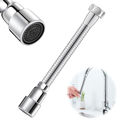 Paquete de 1 Aireador Grifo Giratorio de Gran ángulo 360Grados, para el Hogar, Cocina, Baño, Grifo, Boquilla de Bañera de Alta Presión Repuesto Giratorio,Alargador Aireador Grifo Cocina