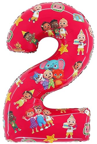 Toyland® 27 Zoll Cocomelon Zahlen-Folienballon - Partyballons für Kinder - Nummer 1-2 verfügbar