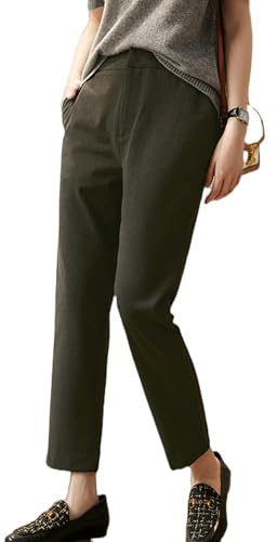 Pantalon Cigarette 9 Points Coupe Slim Tout Match Neuf - Gris foncé - XL