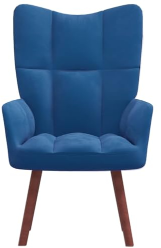QJBSAVVA Clubsessel Chaiselongue Reading Chair Campingstuhl Kleines Packmaß - Relaxsessel Blau Samt für Wohnbereich Balkon Schlafzimmer Arbeitszimmer