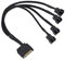 Diggtor Câble Adaptateur de Ventilateur de Refroidissement, 15 Broches SATA vers 4 X 3 Broches/4 Broches PMW 12 V PC Câble Adaptateur d'alimentation du Ventilateur vers 15 Broches SATA