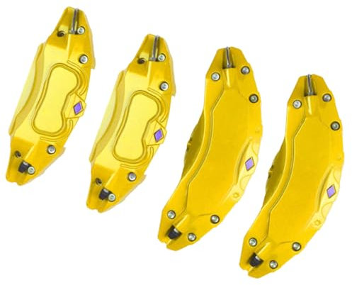 Riloer Brake Caliper Covers, Aluminium Alloy Car Wheel Brake Brake Calliper Covers Set Kit, 4 Pcs Car Aluminum Brake Caliper Protector Cover Compatible with Tesla Model 3 2017-2023, Yellow