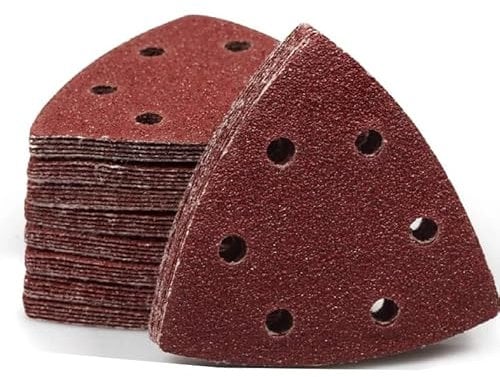 NIUSABOU Electric Sander Sander Multi Tool Triangle Sanding 100 Pcs Triangle Sandpaper 90 * 90mm 6 Holes Hook Loop 40-400 Grits Sanding Disc For Wood Leather Stone Glass Finishing Grinding(120)
