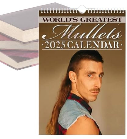 2025 Kalender Mullets, 2025 World's Greatest Mullets Kalender, Kalender Der Besten Vokuhilas Der Welt 2025, World's Greatest Mullets Wandkalender 2025, Vokuhilas Friseur Kalender, Mullet Calendar 2025