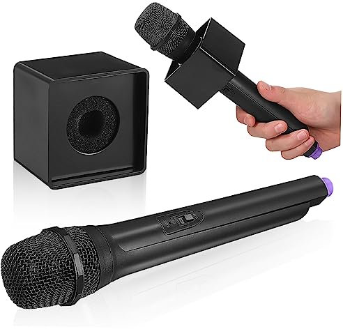 ERINGOGO Childrens Simulation Microphone Toy with Stand Square Cube Flag Microphone Prop for Theme Parties Public Speaking and Singing
