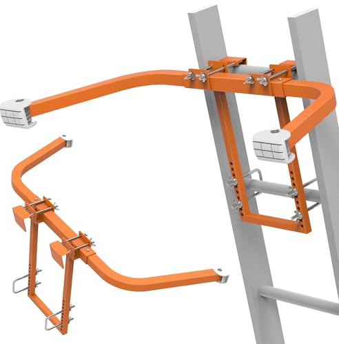 Ladder Stabilizer,Extended Ladder Stabilizer Accessory for Roof Gutter＆Wall,Ladder Stand-Off 450 lbs Heavy Duty Steel Wing Span/Wall Ladder Standoff with Non-Slip Rubber Bottom pad