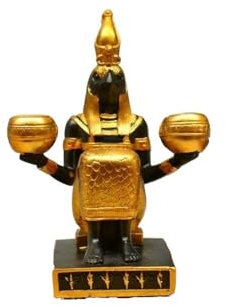 KUKUUU Ägyptischer Pharao Statue Esstisch Statue Adler Gott Thoth Mythologischer Gott Skulptur Wohnkultur Ornament (C)