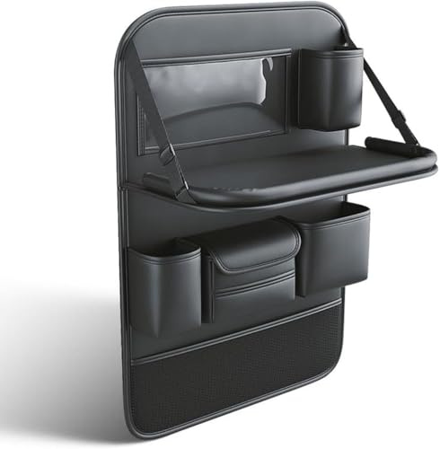 WEIQQI Autositz Rücksitz Organizer für Skoda Octavia IV Combi 2019-2024, Auto Rückenlehnenschutz Sitzschutz Multifunktional Rücksitz Organizer Rückenlehne Schutzmatte
