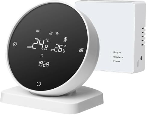 Boerunid Gas Boiler Thermostat for Gas Boiler Heating Tuya WiFi Thermostat Support Voice APP Controll Work for Home