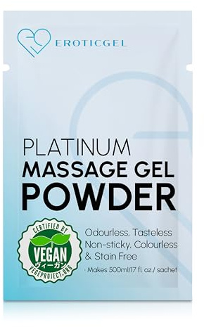 Japanese Nuru Massage Gel Powder Platinum 1x5g, Makes 500ml, Water Based | Plain formula, custom blends, made in Japan. Vegan, fragrance free, paraben & glycerine free. Water based, single-use sachets