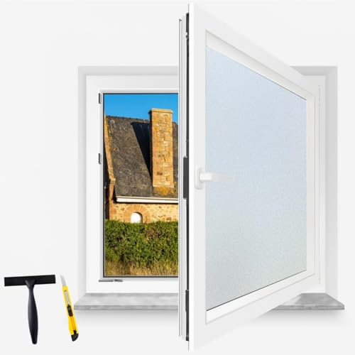 dzmelzu Spiegelfolie Fenster Sichtschutz Fensterfolie Blickdicht UV-Schutz Hitzschutz Selbstklebend Reflektierende Folie Ohne Rückstände für Wohnzimmer und Büro (Matt, 44.5x400 (cm))