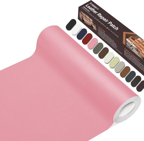 Pelle Adesiva per Riparazioni Autoadesivo, 20 x 100 cm Patch di Riparazione in Pelle, Toppe per Riparazione Autoadesive in PU Pelle per Divani, Sedili Auto, Mobili, Borse, Giacche.(Rosa)