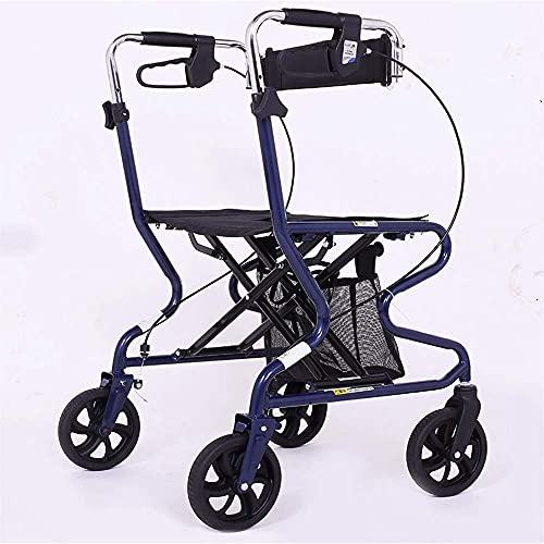 GUHPZA Klapprollator Rollator Mit Luftreifen, Faltbarer Schwerlastwagen Mit Sitzrahmen, Hilfsmittel Kinderwagen Scooter, Radrollator