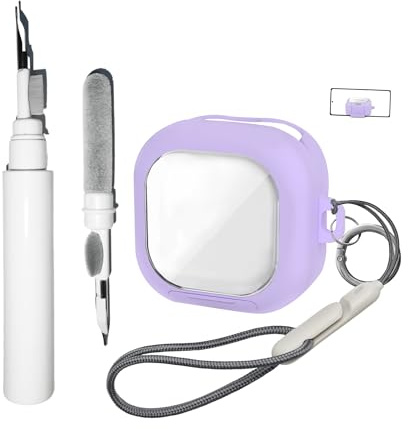 [4 in 1]Lock Case Compatible with Samsung Galaxy Buds 4/Buds 4 Pro with Kickstand and Keychain,Clear Cleaning Pen Kit Shockproof Cover Lanyard for Galaxy Buds 4 Pro