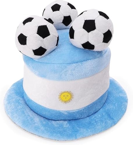Toyland® Argentina Cilindro da tifoso per flag football con palloni 3D – Mondiali, Europei, feste in maschera a tema Argentino – Taglia unica adulti – Disponibile in 10 varianti nazionali