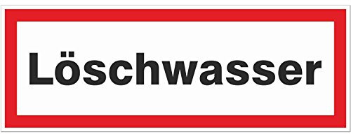 1 x Loeschwasser Schild Brandschutz Hinweisschild Brandschutz Feuerwehr 220 x 80 mm