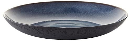 BITZ Schale, Obstschale/Salatschüssel aus Steinzeug, 40 cm im Durchmesser, spülmaschinenfest, schwarz/dunkelblau