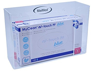 Handschuh-Spender-Set, 10x 100St Nitrilhandschuhe ni-touch blue Einmalhandschuhe Gr. XL + Handschuhspender 1-fach