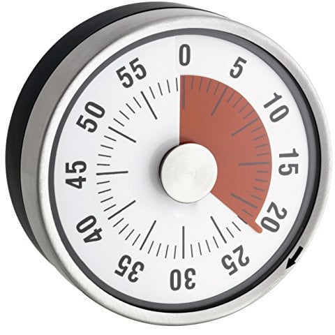 TimeTex Zeitdauer-Uhr Automatik Compact - rote Scheibe - mit Magnet - zeigt Restzeit an - Durchmesser 78 mm - läuft ohne Batterien - 61970