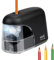 Eagle Battery Operated Electric Pencil Sharpener with LED Light Shining During Sharpening Pencil (Black)