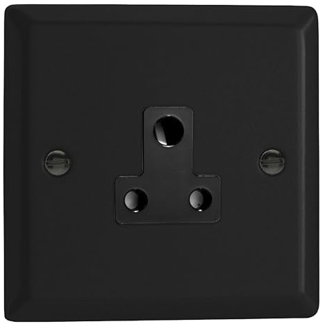 Varilight Round Pin Socket 5A - Urban/Vogue Matt Black With Black Insert, XYRP5AB.MB
