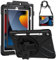 Gerutek Custodia Cover per iPad 9/8/7 Generazione 10,2 Pollici con Protezione per lo Schermo, Custodia Antiurto con Supporto Rotante 360 Gradi e Cinghia a Mano/Spalla/Portapenne per iPad 10.2, Nero