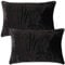 Bestlivings Flauschige Kissenhülle Celina (40 x 60 cm / 2er Pack) - Kuscheliger Bezug mit Reißverschluss Schwarz ideal für Dekokissen und Sofakissen