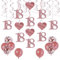 CHALA 34TLG 18.Geburtstag Deko Set Rose Gold Spiralen Girlande 18.Geburtstagsgirlande 24 Hängedekoration mit 10 Rosegold Ballon Hängende Wirbel Geburtstagsdeko für Mädchen Jungen Kindergeburtstag