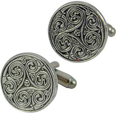 I LUV LTD Herren Runde Manschettenknöpfe, Keltischer Knoten, Antikes Finish Formell, Hochzeiten