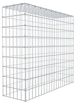 GABIONA Gabione zur Erweiterung (L x H x T cm: 100 × 90 × 30) – Steinkorb aus 4 mm Draht, C-Ring Verschluss mit Gratis-Zange – für Erweiterung in der Höhe, ohne Bodengitter – Gabionenzaun