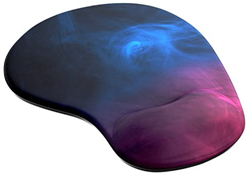 TITANWOLF - Tapis de Souris avec Coussin en Gel - Repose-Poignet Gaming - Mousepad wrist rest - Confort avec repose poignets Ergonomique en Gel, Hydrofuge et Lavable, PC laptop Notebook, Fumée colorée