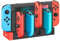TNP Switch Charging Dock for Nintendo Switch Controller Charger Station and Switch OLED, Support 4 Joy con Holder with LED Indicator, Remote Docking Stand Base Attachment (Black, Red)