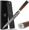 YOUSUNLONG Couteau à filet de poisson Sashimi 10 pouces (254 mm) Couteau à découper pour gaucher droitier japonais 67 couches en acier damas gaine en bois de noyer naturel avec cuir