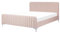 Lit Double en Velours Rose 160 x 200 cm avec Sommier à Lattes Rayures Glamour Lunan